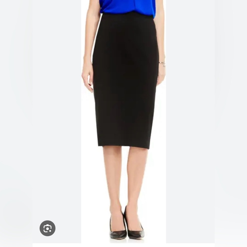 Vince Camuto Classic Pull On Black Midi Skirt
